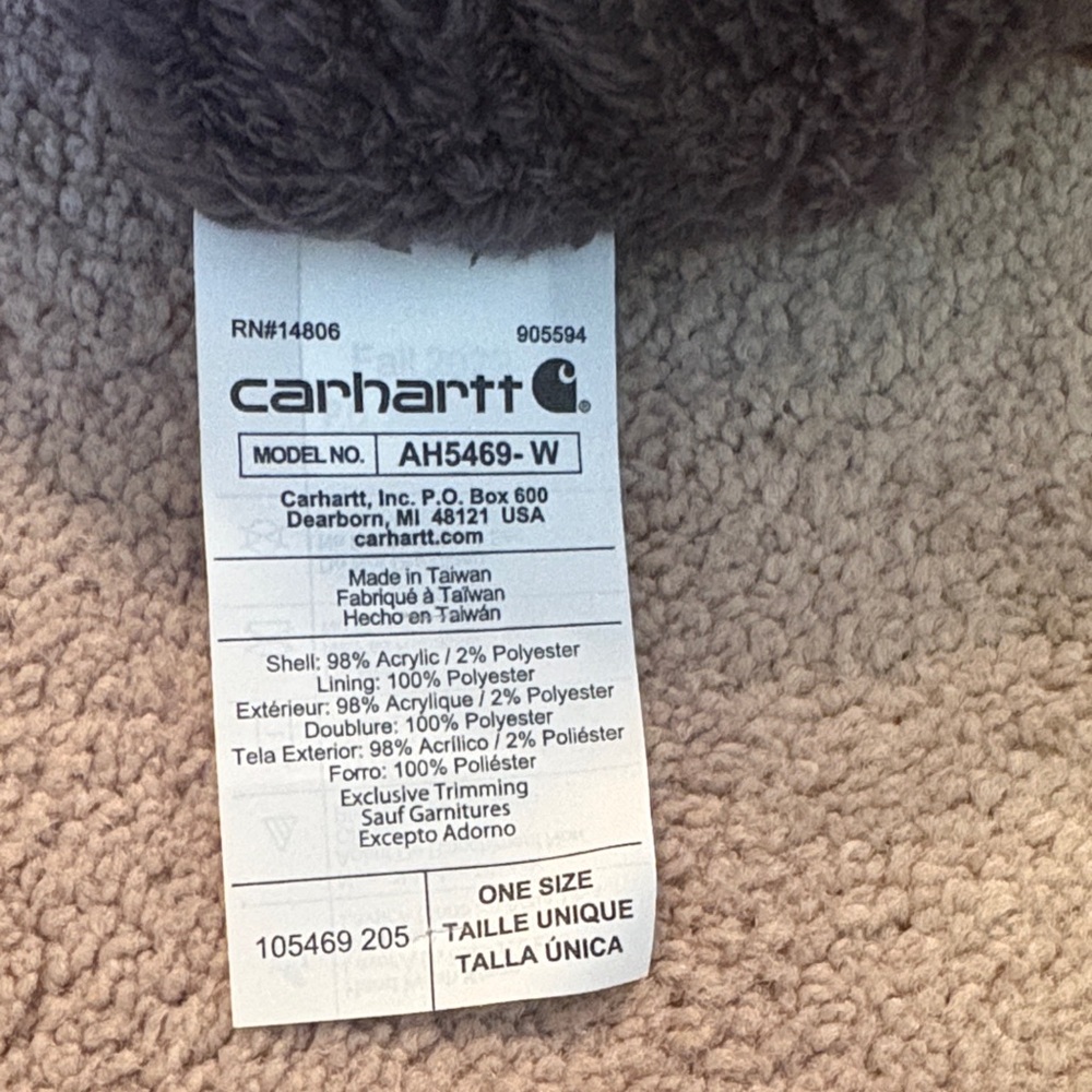 Carhartt Brown Knit Beanie with Pom-Pom - Picture 2 of 4